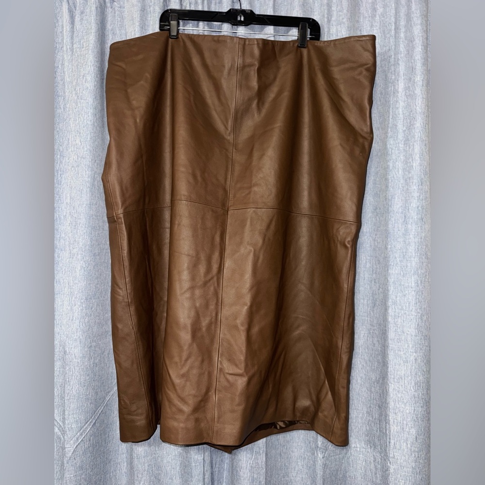 Lane Bryant Brown Faux Leather Pencil Skirt Size 28